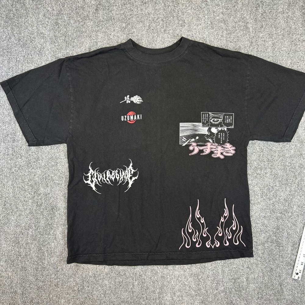 Civil Regime x Uzumaki Junji Ito Black Graphic T-Shirt Roses From Concrete M